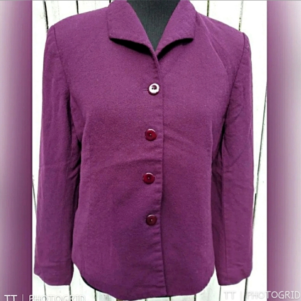 Vintage Talbots 100% wool purple blazer